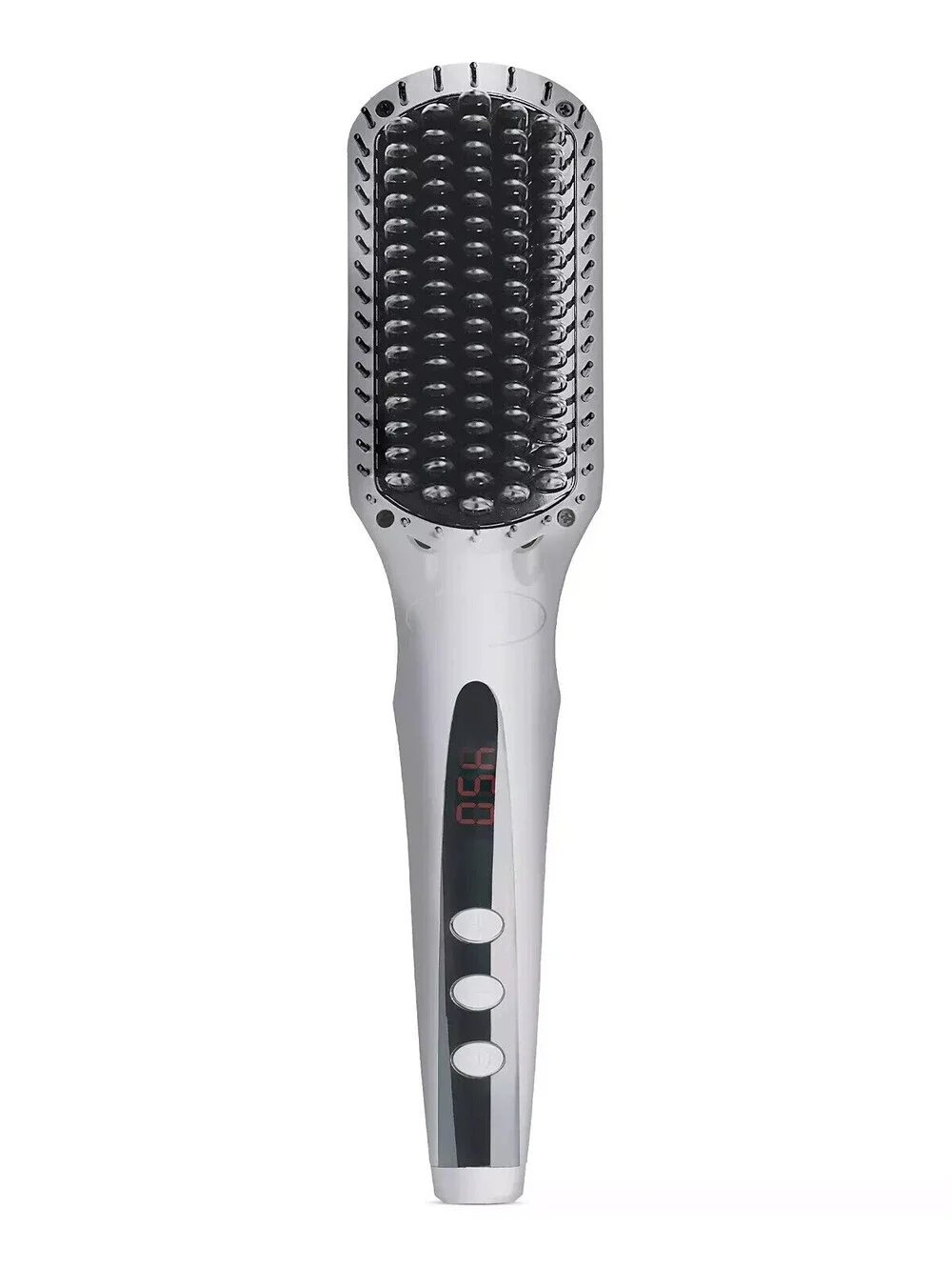 Sutra Beauty Heated Straightening Brush Tourmaline Infused Ceramic Silver NWOB